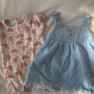 Kensie Floral Baby Bodysuit - White and Red